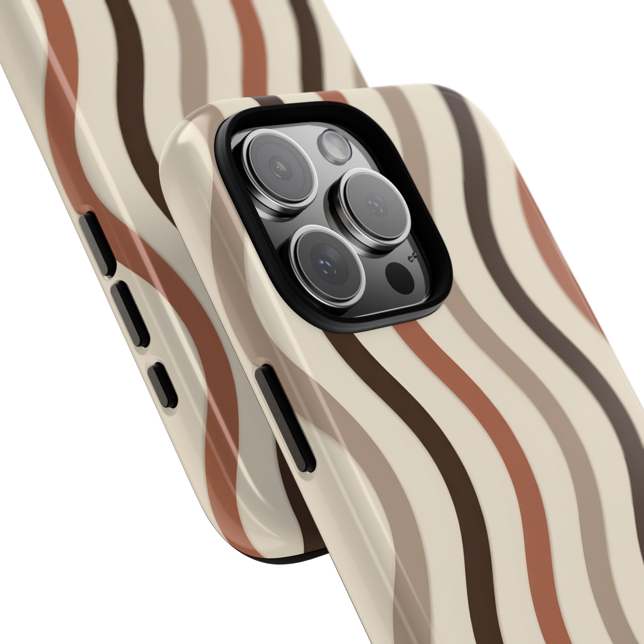 Retro Abstract Wave Tough Phone Case | Warm Neutral Aesthetic