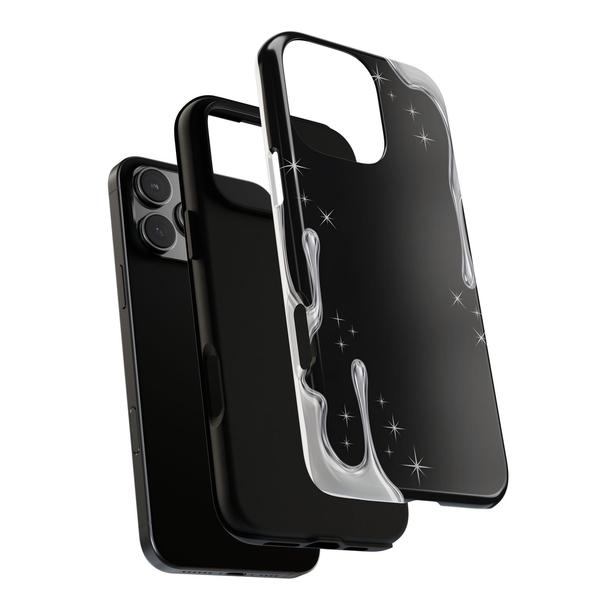 Liquid Chrome Drip Tough Phone Case | Futuristic Cyber Aesthetic