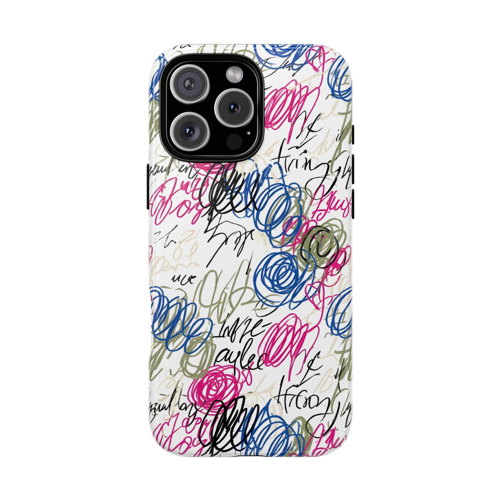 Scribble & Flow Abstract Doodle Art Tough Phone Case | Colorful & Shockproof