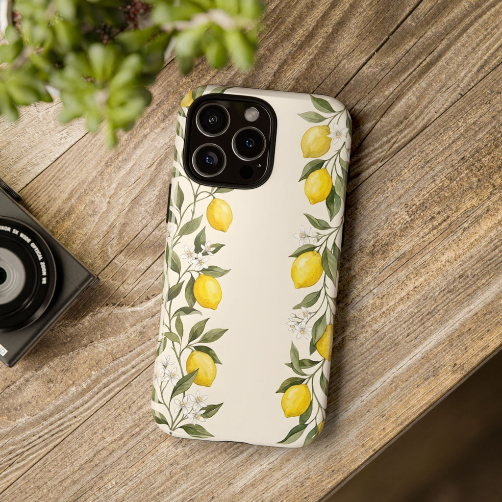 Mediterranean Lemon Botanical Tough Phone Case | Summer Fruit Aesthetic
