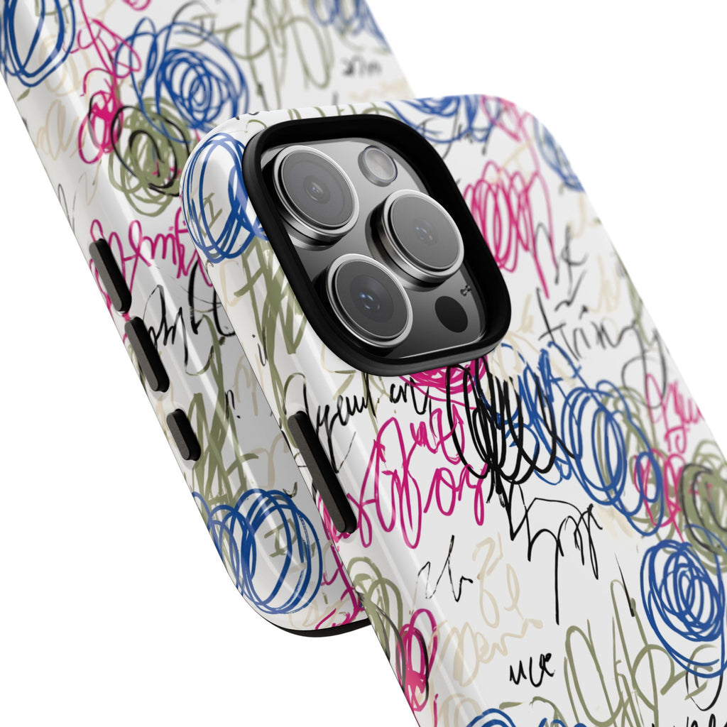 Scribble & Flow Abstract Doodle Art Tough Phone Case | Colorful & Shockproof