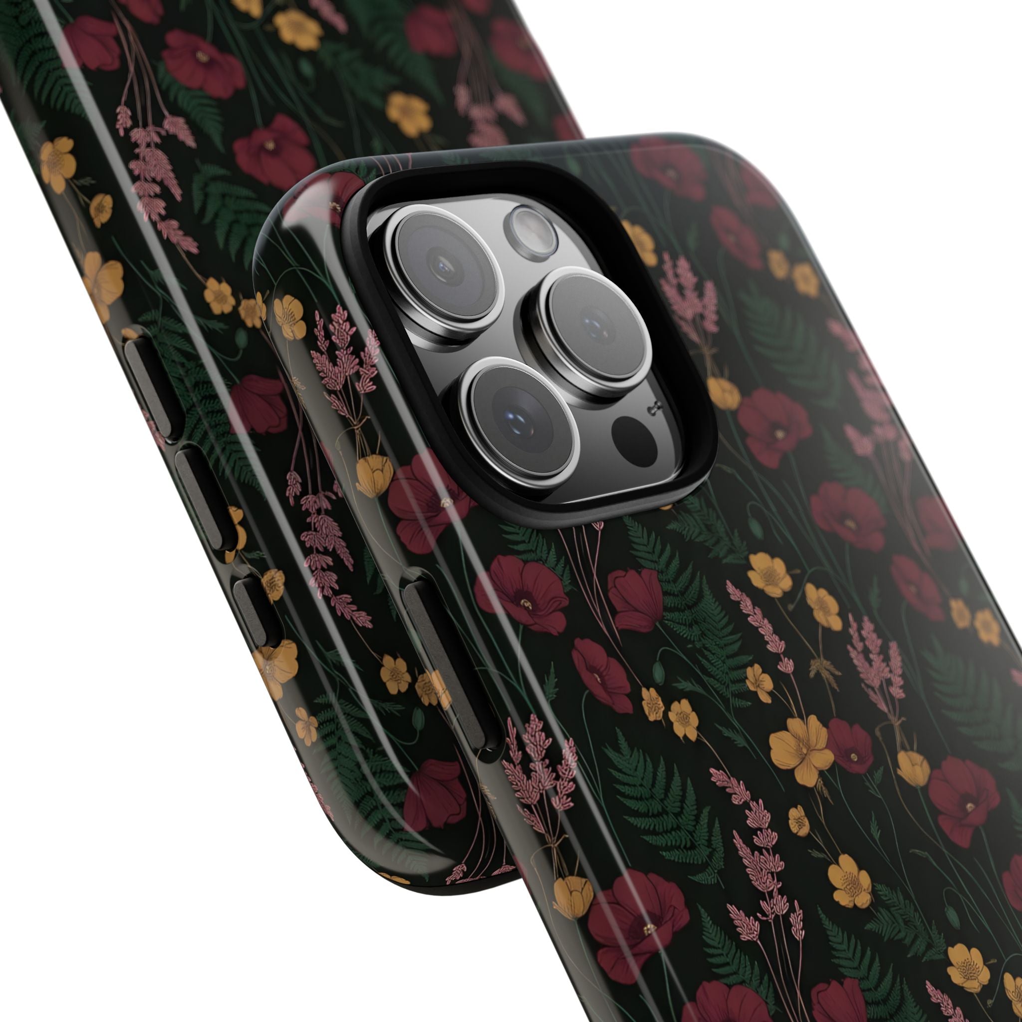 Moody Wildflower Dark Floral Tough Phone Case | Botanical & Shockproof