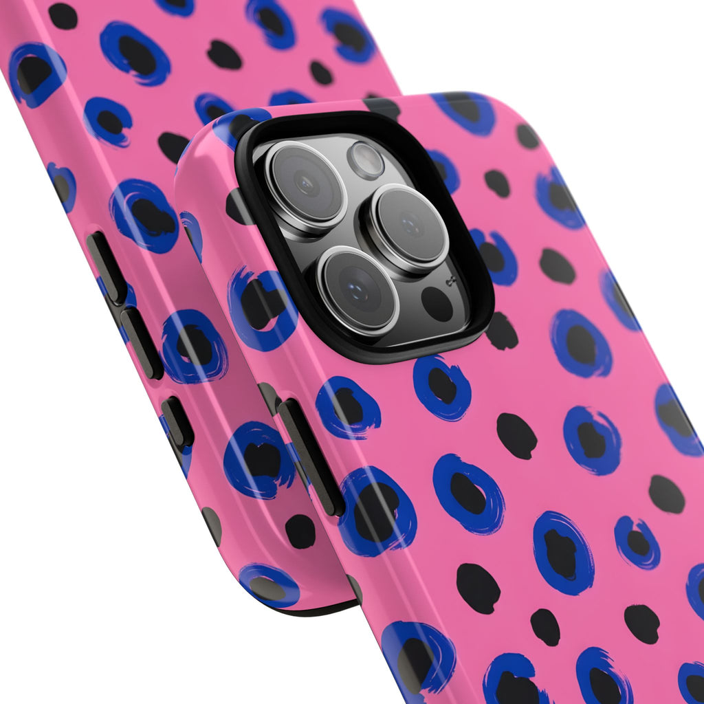Funky Cheetah Animal Print Tough Phone Case | Bold Pink Aesthetic