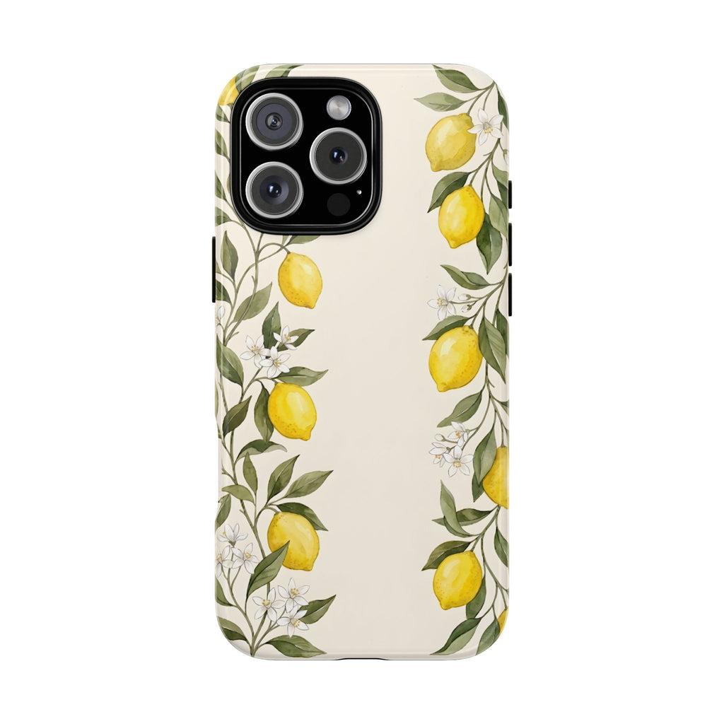 Mediterranean Lemon Botanical Tough Phone Case | Summer Fruit Aesthetic