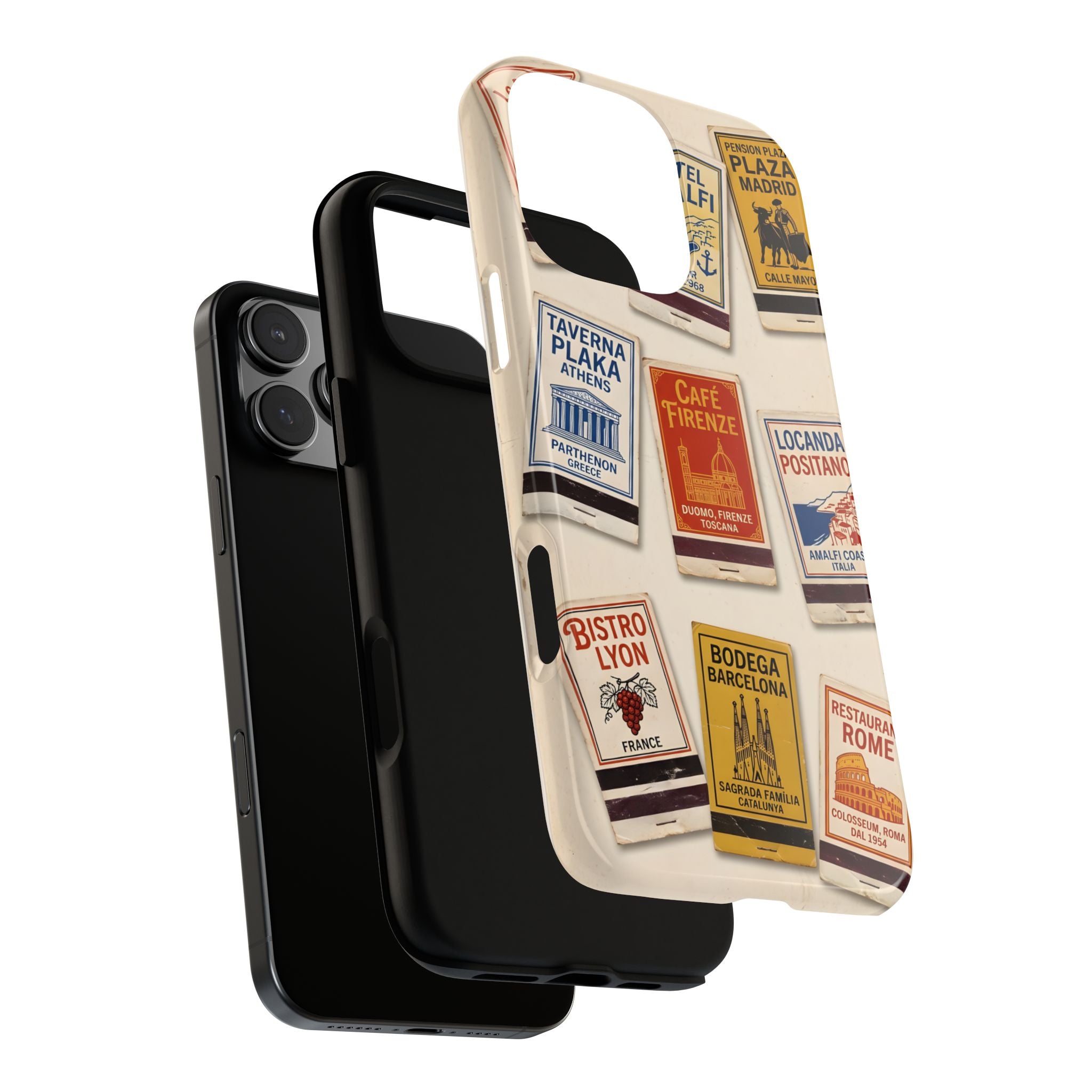 Retro Travel Matchbox Labels Tough Phone Case | Vintage Aesthetic