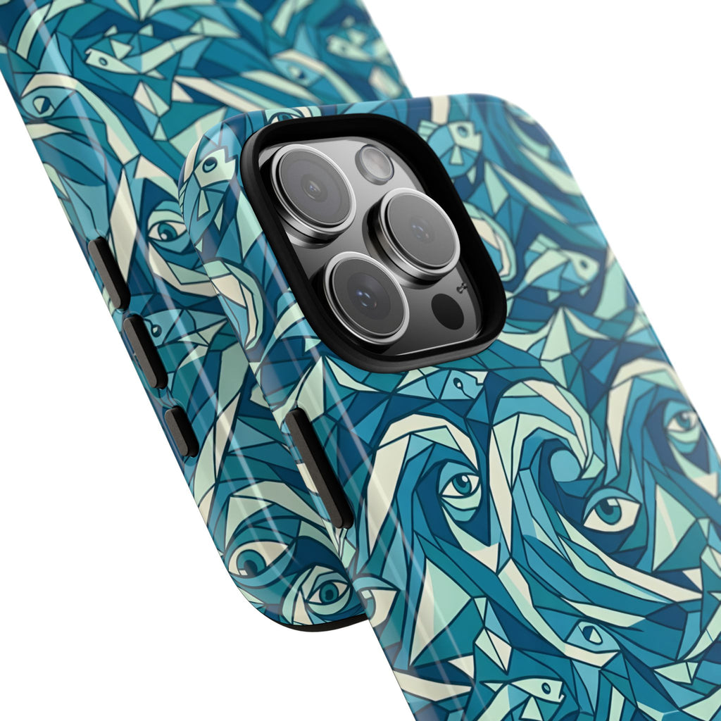 Rhythmic Cubist Abstract Art Tough Phone Case | Geometric & Shockproof