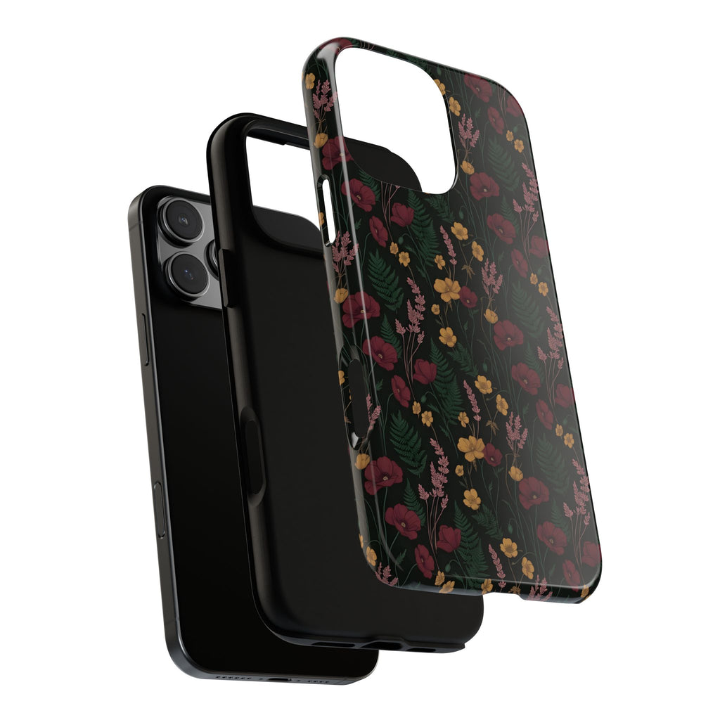 Moody Wildflower Dark Floral Tough Phone Case | Botanical & Shockproof