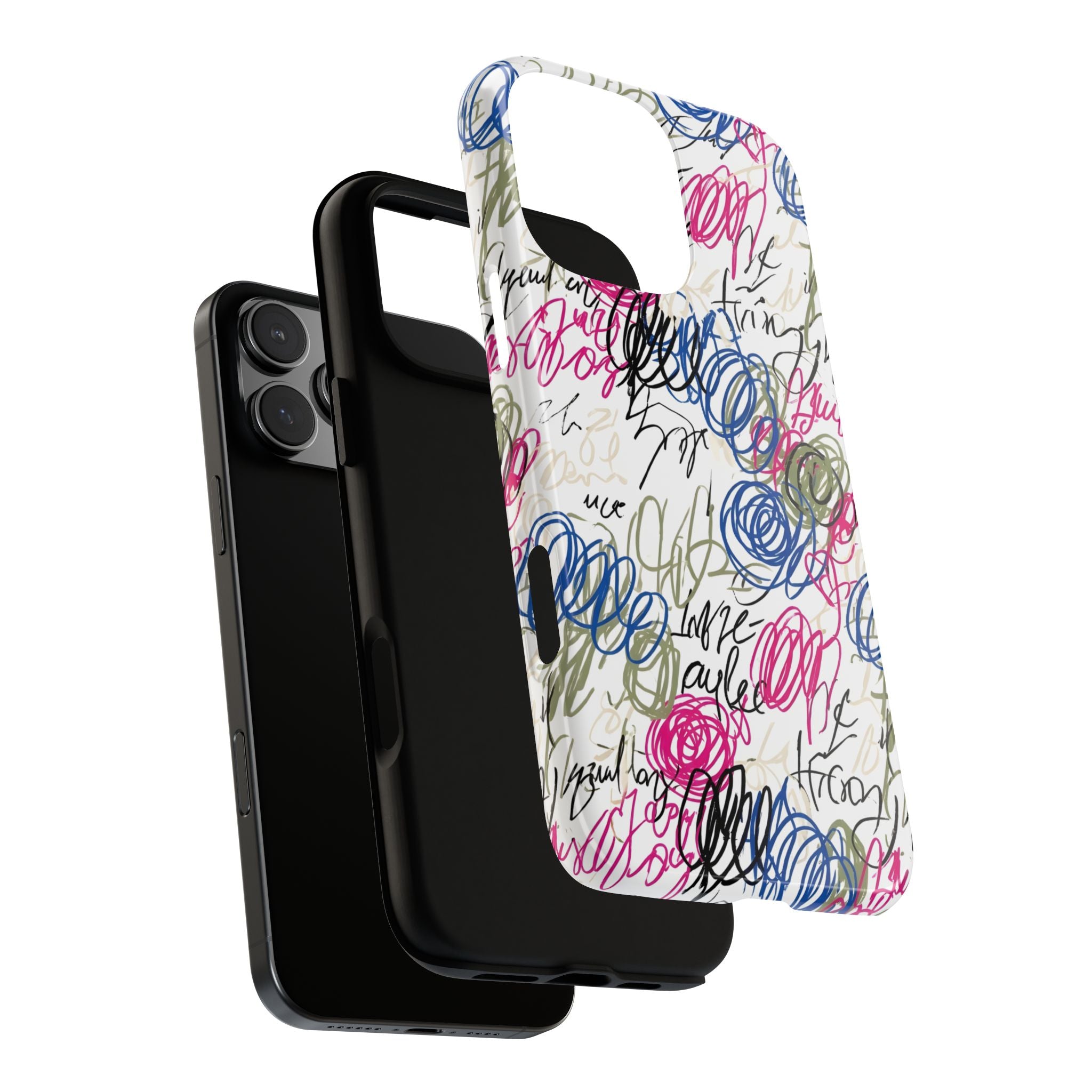 Scribble & Flow Abstract Doodle Art Tough Phone Case | Colorful & Shockproof