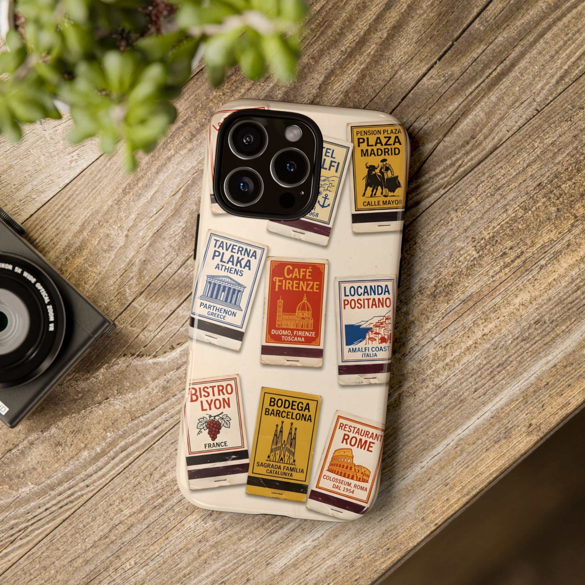 Retro Travel Matchbox Labels Tough Phone Case | Vintage Aesthetic