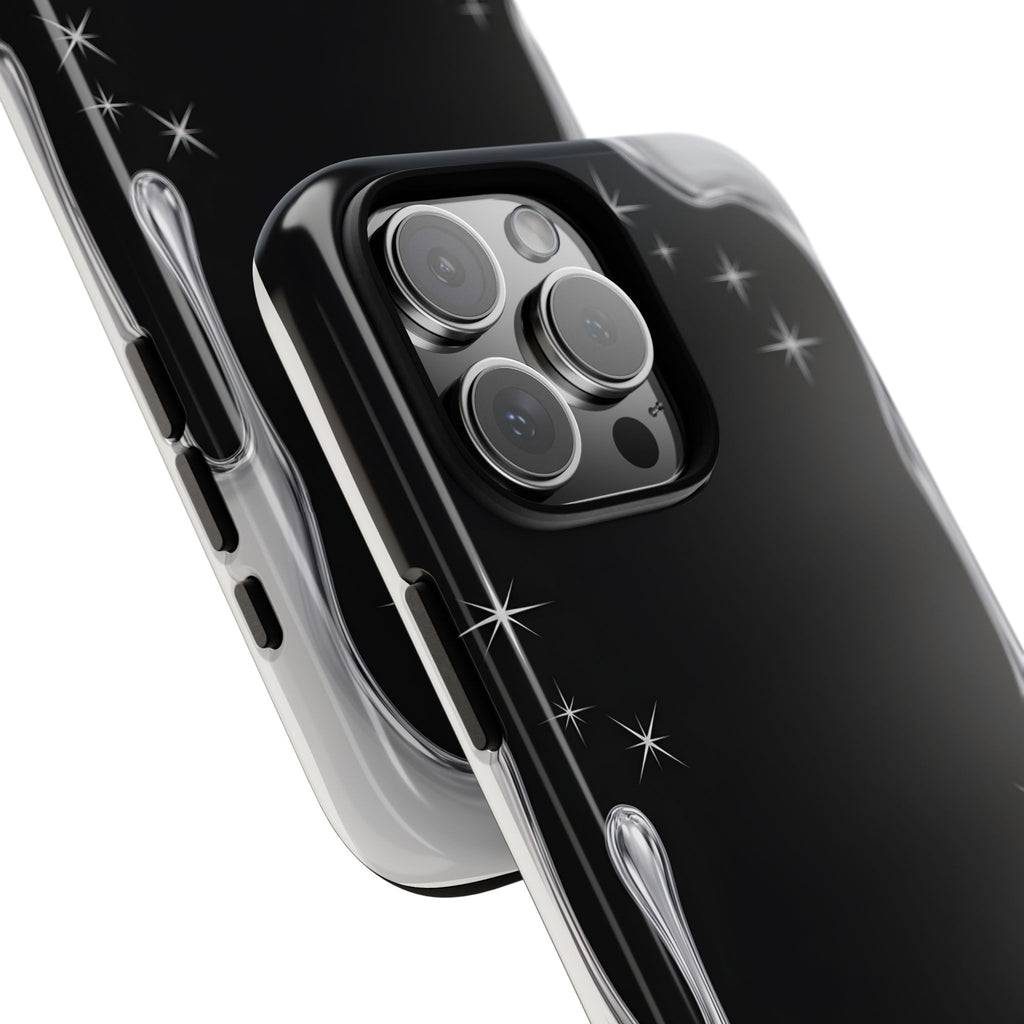 Liquid Chrome Drip Tough Phone Case | Futuristic Cyber Aesthetic