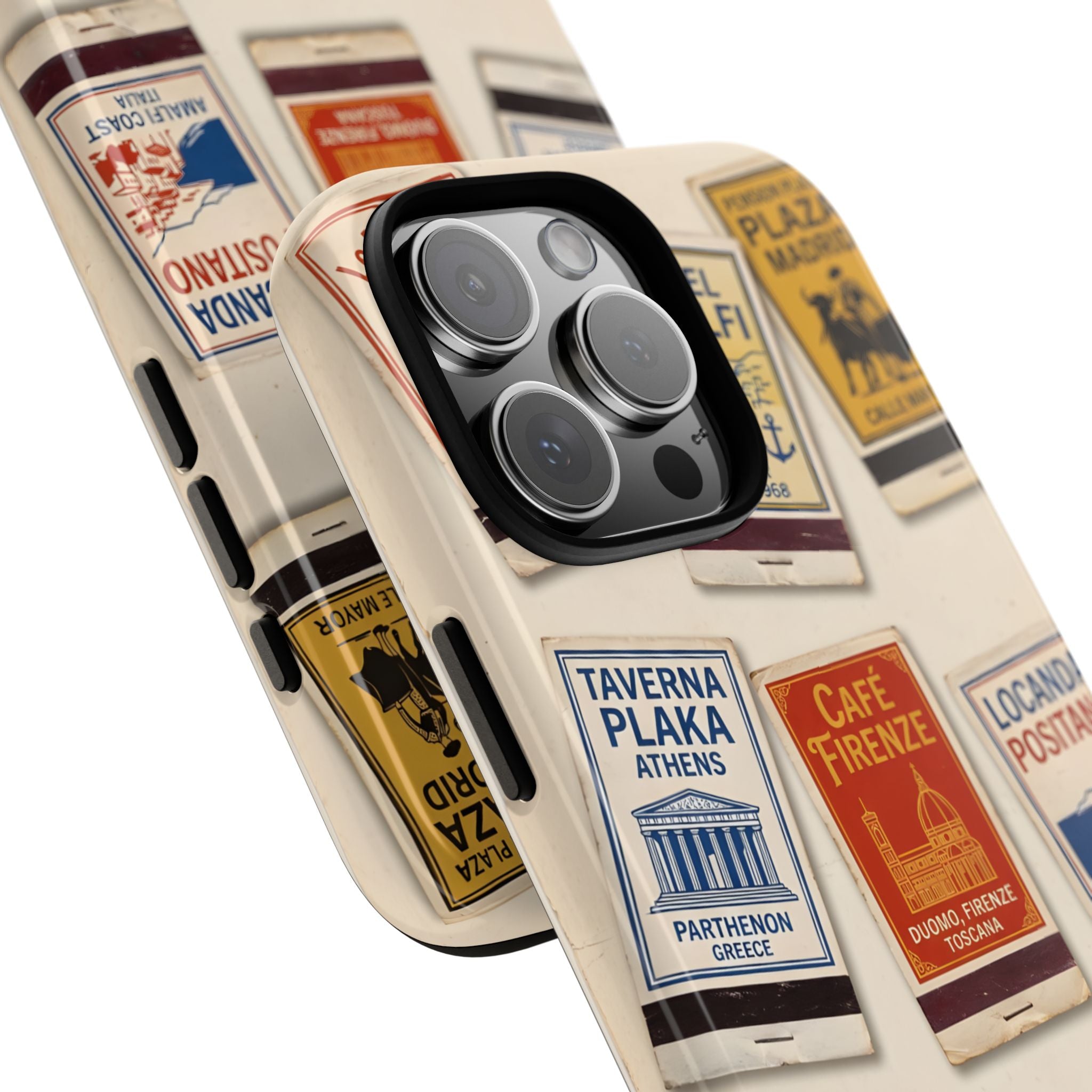 Retro Travel Matchbox Labels Tough Phone Case | Vintage Aesthetic