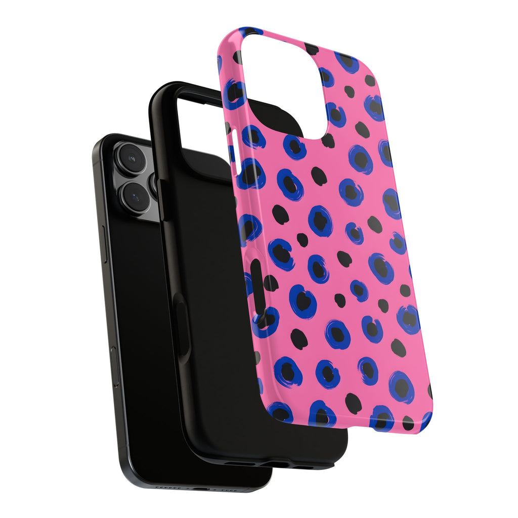 Funky Cheetah Animal Print Tough Phone Case | Bold Pink Aesthetic