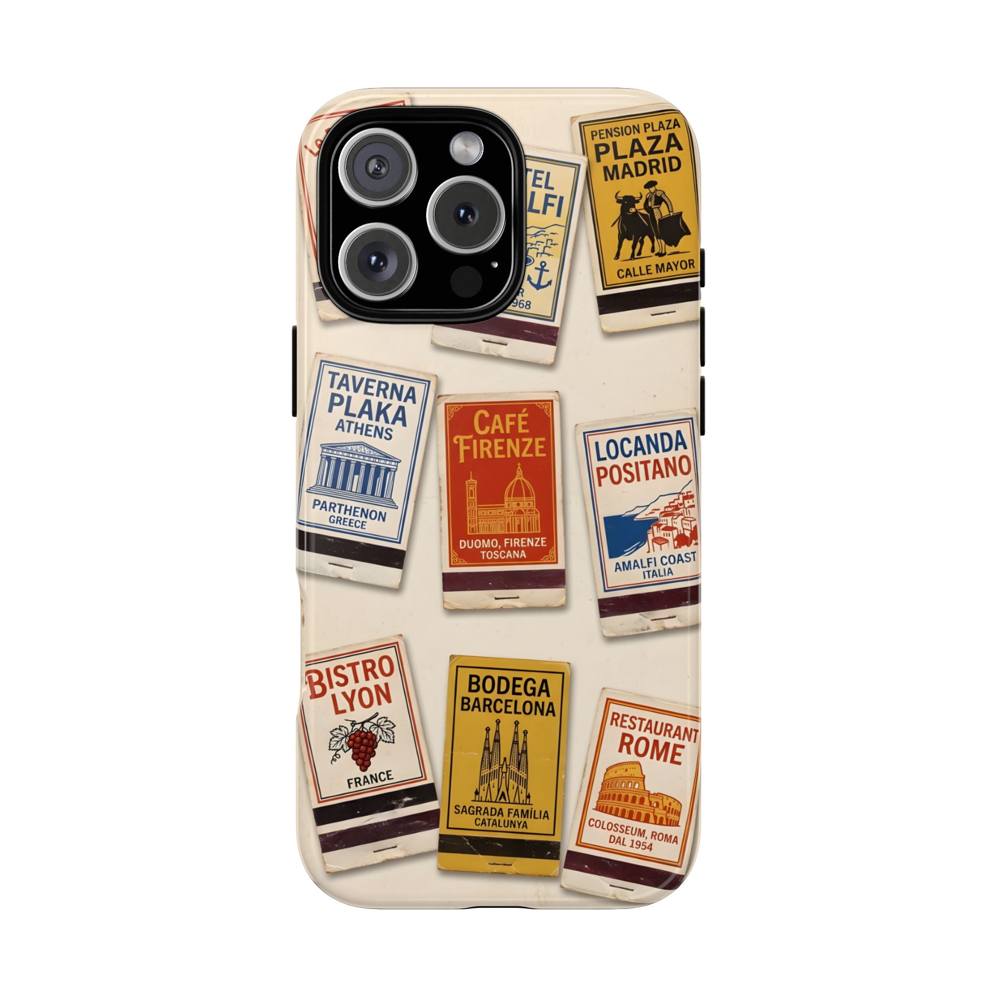 Retro Travel Matchbox Labels Tough Phone Case | Vintage Aesthetic