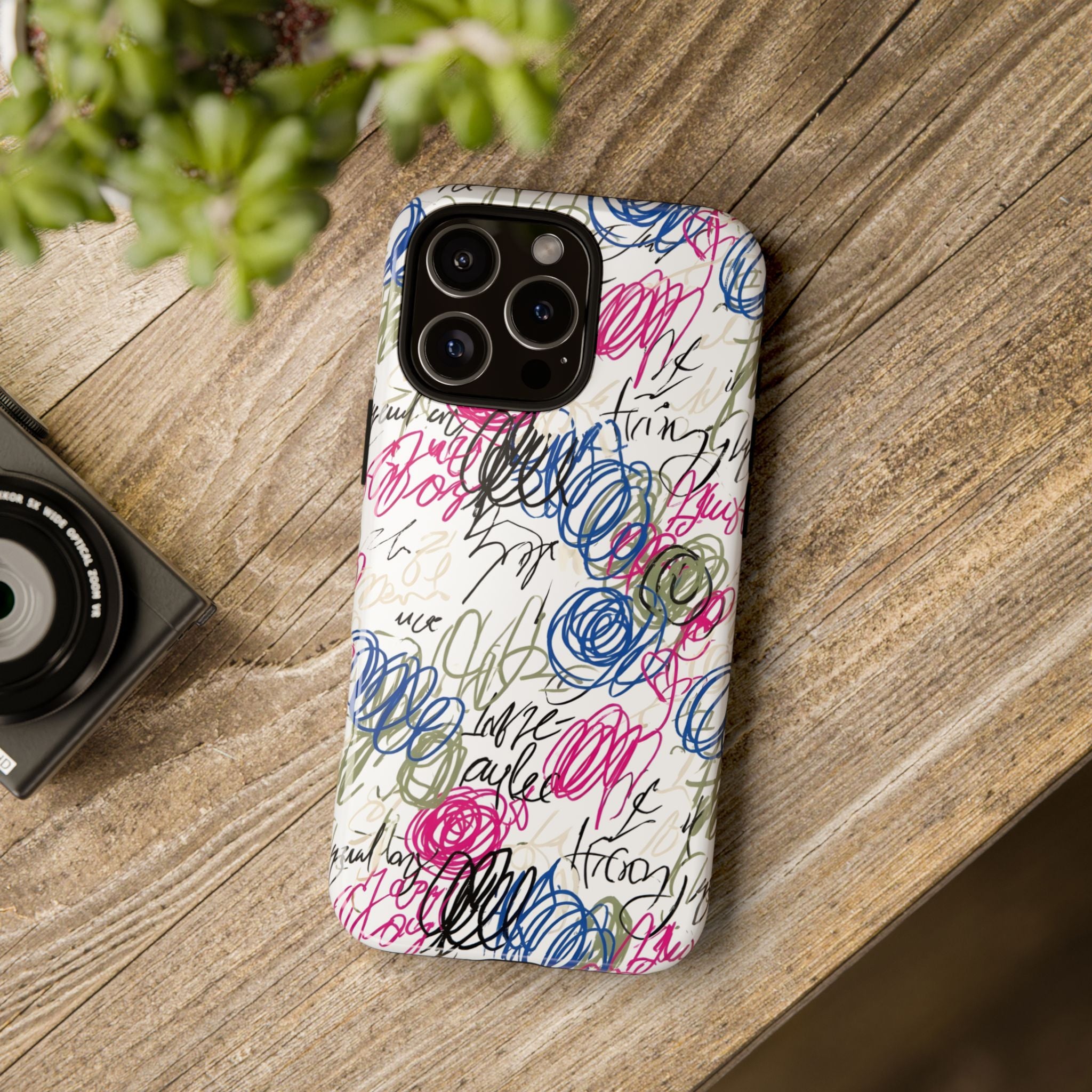 Scribble & Flow Abstract Doodle Art Tough Phone Case | Colorful & Shockproof