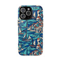 Abstract Cubist Nautical Tough Phone Case | Coastal Sailboat Art Aesthetic