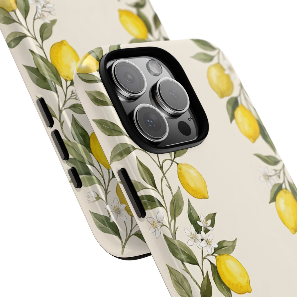 Mediterranean Lemon Botanical Tough Phone Case | Summer Fruit Aesthetic