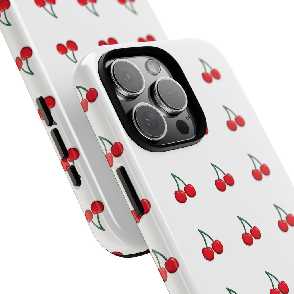 Sweet Cherry Pattern Tough Phone Case | Cute Aesthetic & Shockproof Protection