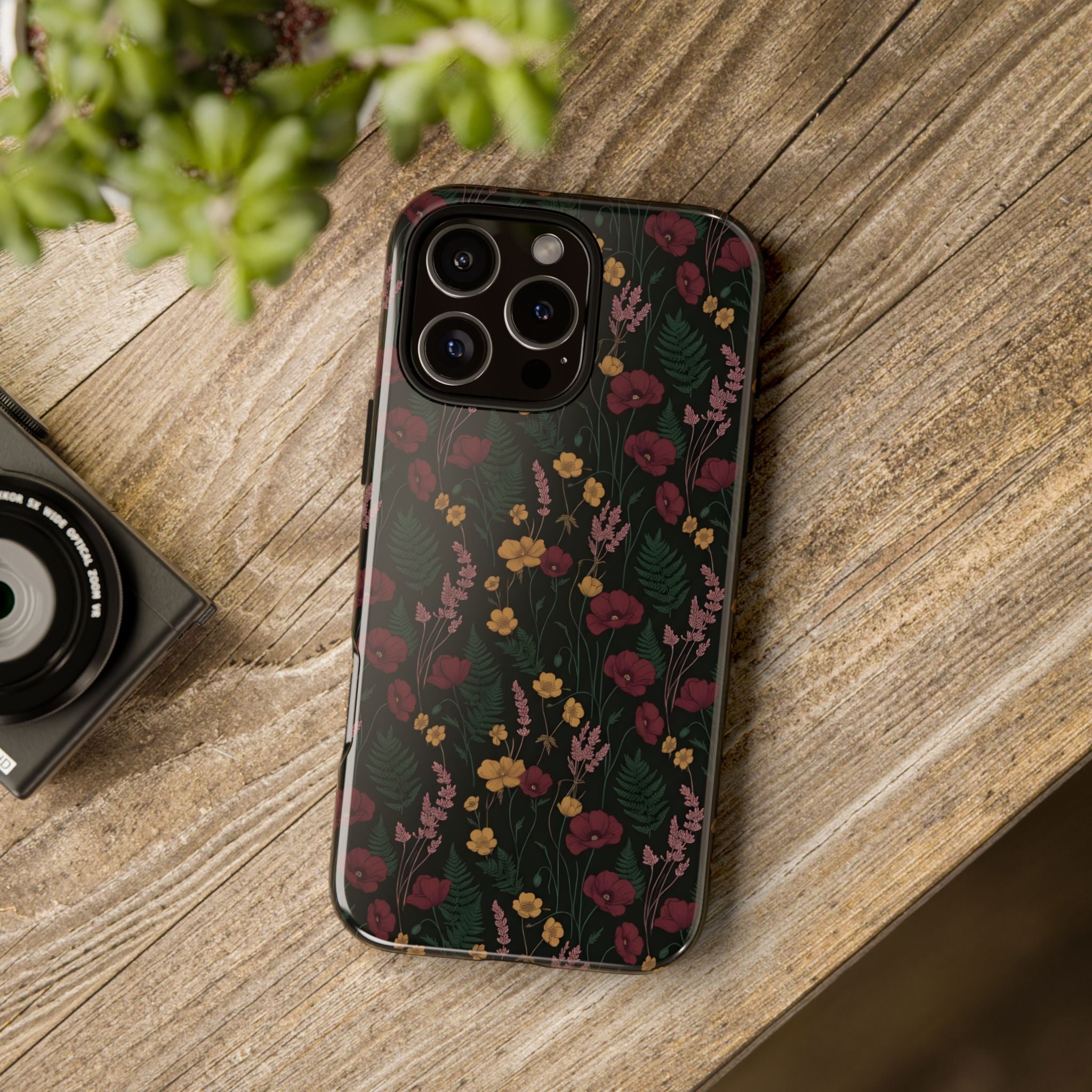 Moody Wildflower Dark Floral Tough Phone Case | Botanical & Shockproof